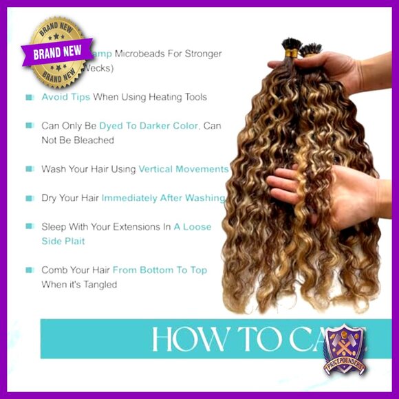 22 Inch Human Hair Extensions Water Wave I Tip 50 Strands Pre Bonded main image 4